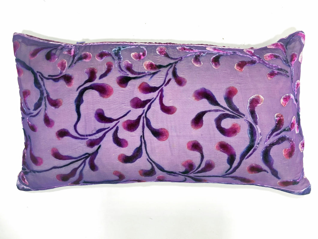Scrolls Pattern Pillow in Amethyst Purple-Sherit Levin