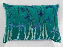 Load image into Gallery viewer, Teal 12&quot;x20&quot; Pillow with Dragonflies Pattern
