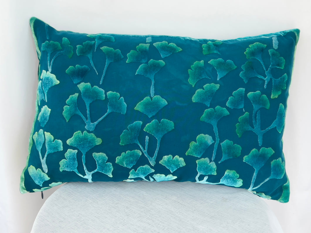 Turquoise Gingko Pillow 12
