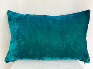 Turquoise Gingko Pillow 12"x20"