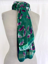 Load image into Gallery viewer, Flowering Branches Scarf/Wrap in Teal
