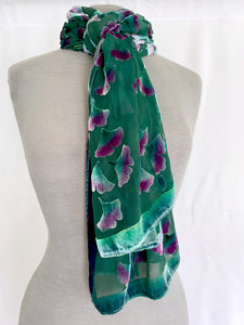 Flowering Branches Scarf/Wrap in Teal