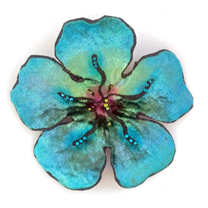 Turquoise Large Flower Pin-Sherit Levin