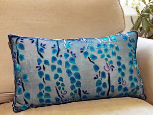 Turquoise Willow Branches Pillow-sold out-Sherit Levin