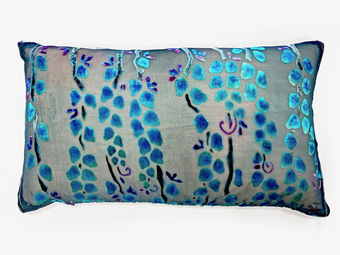 Turquoise Willow Branches Pillow-sold out-Sherit Levin