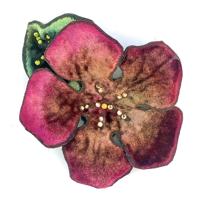 Velvet Hair Clip/Pin in Coral-Sherit Levin