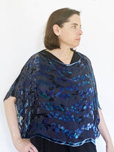 Load image into Gallery viewer, Velvet Poncho Top in Willows Pattern-Sherit Levin
