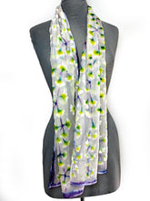 Load image into Gallery viewer, Velvet Scarf with Gingko Leaves in Ivory-Sherit Levin
