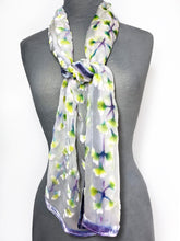 Load image into Gallery viewer, Velvet Scarf with Gingko Leaves in Ivory-Sherit Levin
