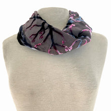 Load image into Gallery viewer, Velvet Winter Branches Circle Scarf in Black-Sherit Levin
